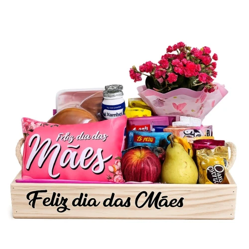 Cesta de Café- da Manhã do Dia  das Mães Luxo