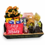 Cesta Dia das Mães com Flores na Bandeja